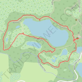 Crosby Lake Loop via Lake Trail and Tamarack Trail trail, distance, elevation, map, profile, GPS track