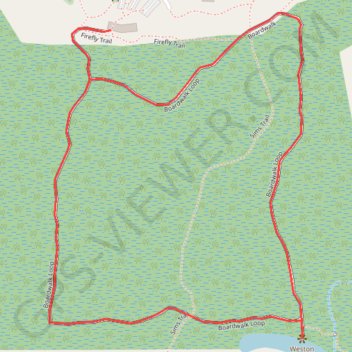 Boardwalk Loop to Weston Lake Overlook trail, distance, elevation, map, profile, GPS track