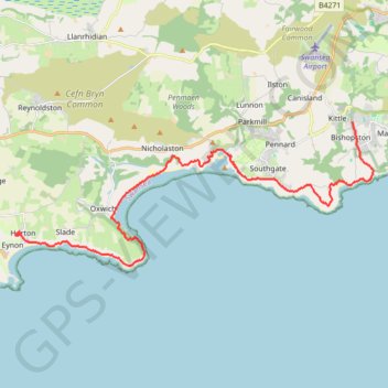 Gower National Landscape Day 2 trail, distance, elevation, map, profile, GPS track