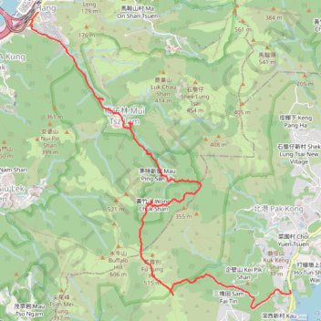 黃竹山祠堂 trail, distance, elevation, map, profile, GPS track