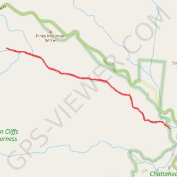 Raven Cliff Falls trail, distance, elevation, map, profile, GPS track