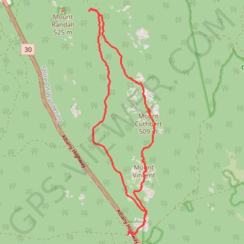 Three Mountains Circuit: Mount Vincent - Mount Cuthbert - Mount Randall trail, distance, elevation, map, profile, GPS track
