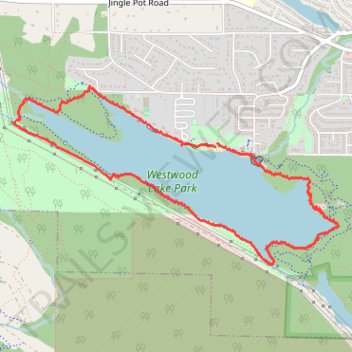 Westwood Lake Loop Trail trail, distance, elevation, map, profile, GPS track
