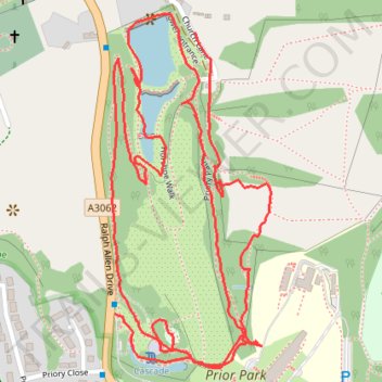 Prior Park Gardens and Mulberry Park Playground trail, distance, elevation, map, profile, GPS track