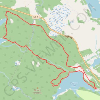 Uniacke, Clarcke and Thompson Lakes Loop trail, distance, elevation, map, profile, GPS track