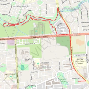 Walkley Heights Reserve trail, distance, elevation, map, profile, GPS track