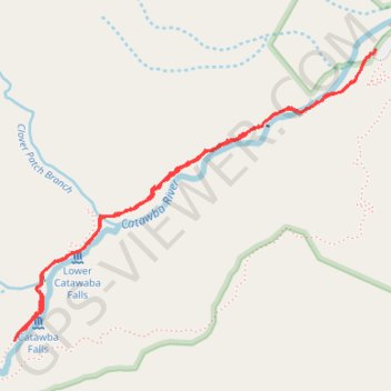 Catawba Falls River Trail in Pisgah National Forest trail, distance, elevation, map, profile, GPS track