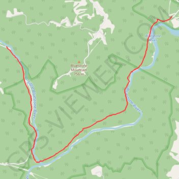 Bluestone State Park trail, distance, elevation, map, profile, GPS track