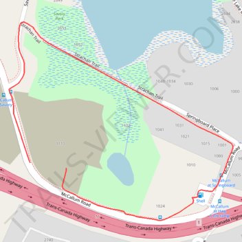 Loop walk in Savory Park via Strachan Trail along Florence Lake trail, distance, elevation, map, profile, GPS track