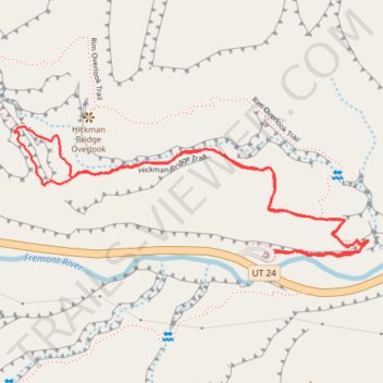 Hickman Bridge Trail in Capitol Reef National Park trail, distance, elevation, map, profile, GPS track