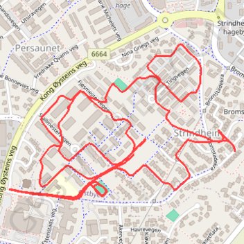 Trondheim Running trail, distance, elevation, map, profile, GPS track