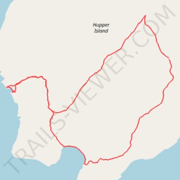 Hupper Island south side trail, distance, elevation, map, profile, GPS track