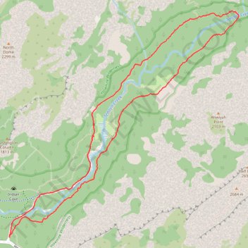 Mirror Lake and Valley Loop Trail in Yosemite National Park trail, distance, elevation, map, profile, GPS track