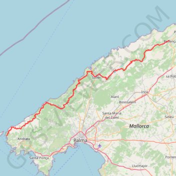 GR221 tramuntana trail, distance, elevation, map, profile, GPS track