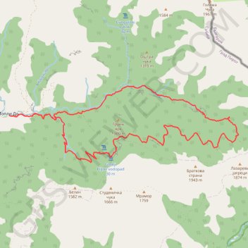 Vurnje Ivicin Skok trail, distance, elevation, map, profile, GPS track