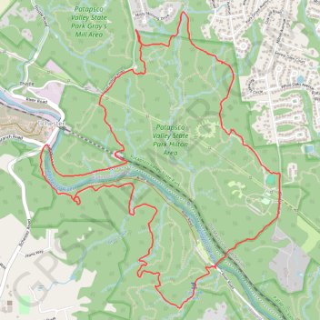Patapsco Valley State Park trail, distance, elevation, map, profile, GPS track