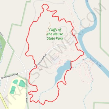 Cliffs of the Neuse State Park Loop via Lake Trail, Spanish Moss Trail and Long Leaf Trail trail, distance, elevation, map, profile, GPS track
