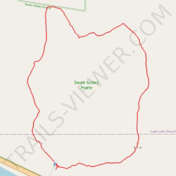 Seven Sisters Prairie Loop Trail trail, distance, elevation, map, profile, GPS track