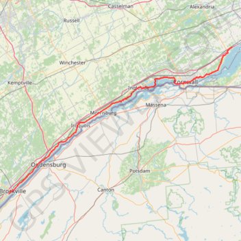Brockville - Lancaster trail, distance, elevation, map, profile, GPS track