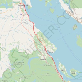 Fanny Bay - Campbell River trail, distance, elevation, map, profile, GPS track