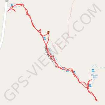 Mouse's Tank trail, distance, elevation, map, profile, GPS track