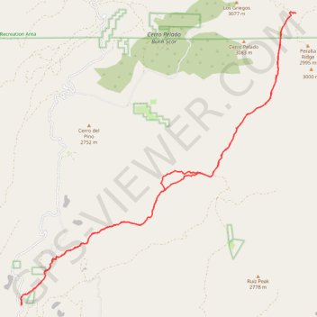Paliza Canyon in Jemez Ponderosa area trail, distance, elevation, map, profile, GPS track