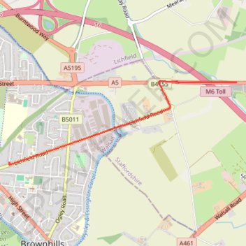 Lichfield Road to United Kingdom trail, distance, elevation, map, profile, GPS track