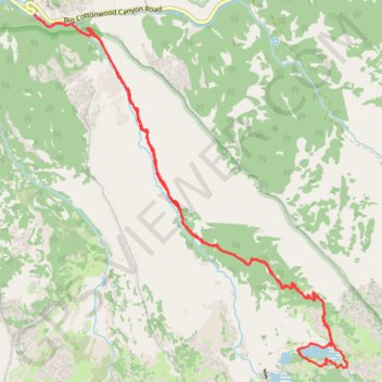 Lake Blanche Trail and Lake Blanche Loop in the Twin Peaks Wilderness trail, distance, elevation, map, profile, GPS track