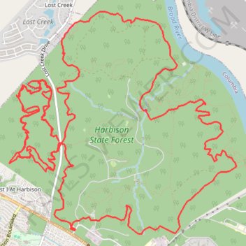 Ride at Harbison trail, distance, elevation, map, profile, GPS track