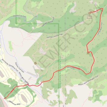 Living Room Lookout trail, distance, elevation, map, profile, GPS track