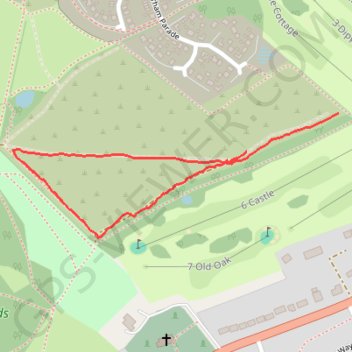 Stafford Castle trail, distance, elevation, map, profile, GPS track