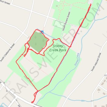 Stoney Creek Park Loop trail, distance, elevation, map, profile, GPS track
