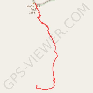 McCormick Peak trail, distance, elevation, map, profile, GPS track