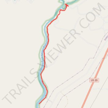 Box Canyon Trail to waterfall trail, distance, elevation, map, profile, GPS track