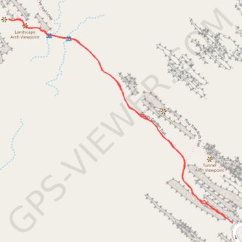 Landscape Arch Trail via Devil's Garden Trail in Arches National Park trail, distance, elevation, map, profile, GPS track