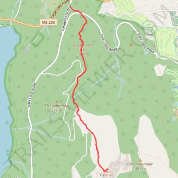 Cadillac Mountain via Cadillac North Ridge Trail in Acadia National Park trail, distance, elevation, map, profile, GPS track