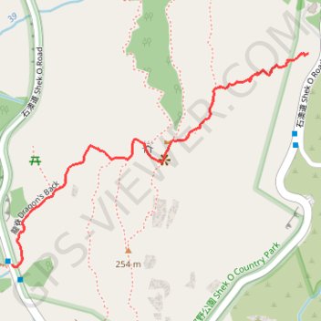 打石石澗 trail, distance, elevation, map, profile, GPS track