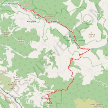 Mileseva - Sopotnica trail, distance, elevation, map, profile, GPS track