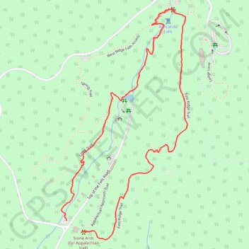 Amicalola Falls Loop via Creek Trail and East Ridge Trail in Amicalola Falls State Park trail, distance, elevation, map, profile, GPS track