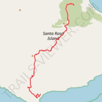 Crossing Santa Rosa Island trail, distance, elevation, map, profile, GPS track