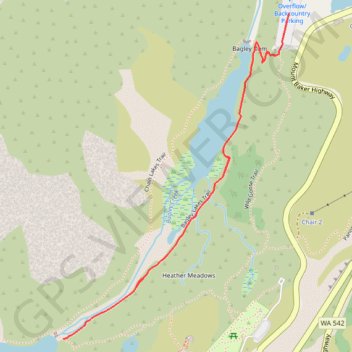Bagley Lakes Trail in Mount Baker-Snoqualmie National Forest trail, distance, elevation, map, profile, GPS track