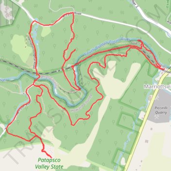 Patapsco State Park - Sykesville/Henryton area trail, distance, elevation, map, profile, GPS track
