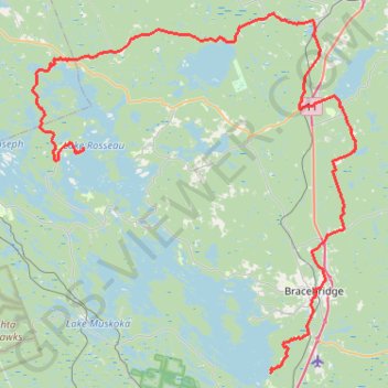 Lake Muskoka - Lake Rosseau trail, distance, elevation, map, profile, GPS track