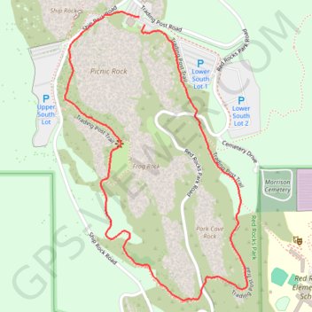 Trading Post Trail in Red Rocks Park trail, distance, elevation, map, profile, GPS track