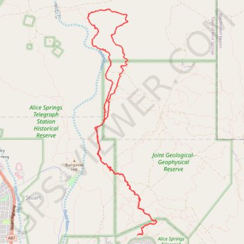 Skyline - Apwelantye Track trail, distance, elevation, map, profile, GPS track