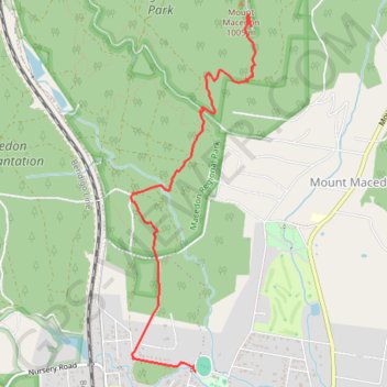 Mount Macedon trail, distance, elevation, map, profile, GPS track