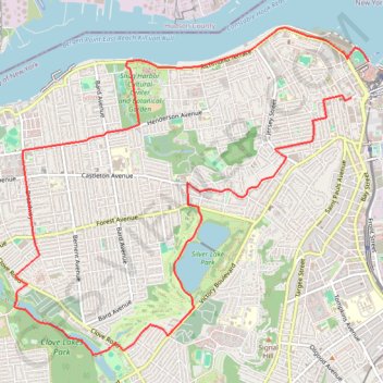 Staten Island trail, distance, elevation, map, profile, GPS track