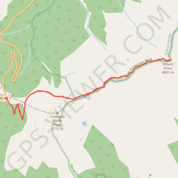 Mount Flora Trail in Arapaho National Forest trail, distance, elevation, map, profile, GPS track