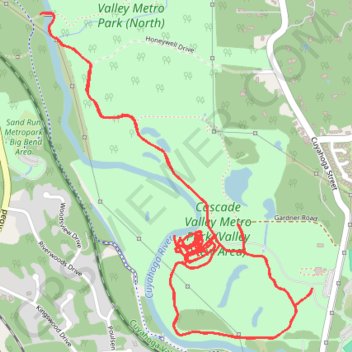 Cascade Valley Metro Park - Valley View Area trail, distance, elevation, map, profile, GPS track