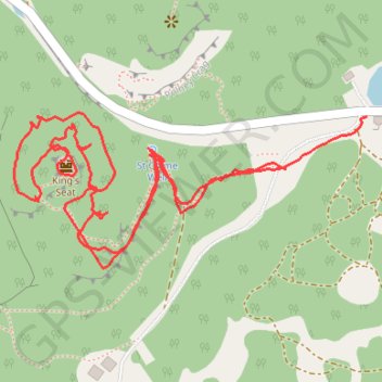 Walk around King's Seat. Tracing lines of defence and paths trail, distance, elevation, map, profile, GPS track